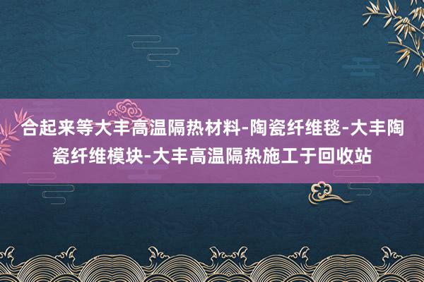 合起来等大丰高温隔热材料-陶瓷纤维毯-大丰陶瓷纤维模块-大丰高温隔热施工于回收站
